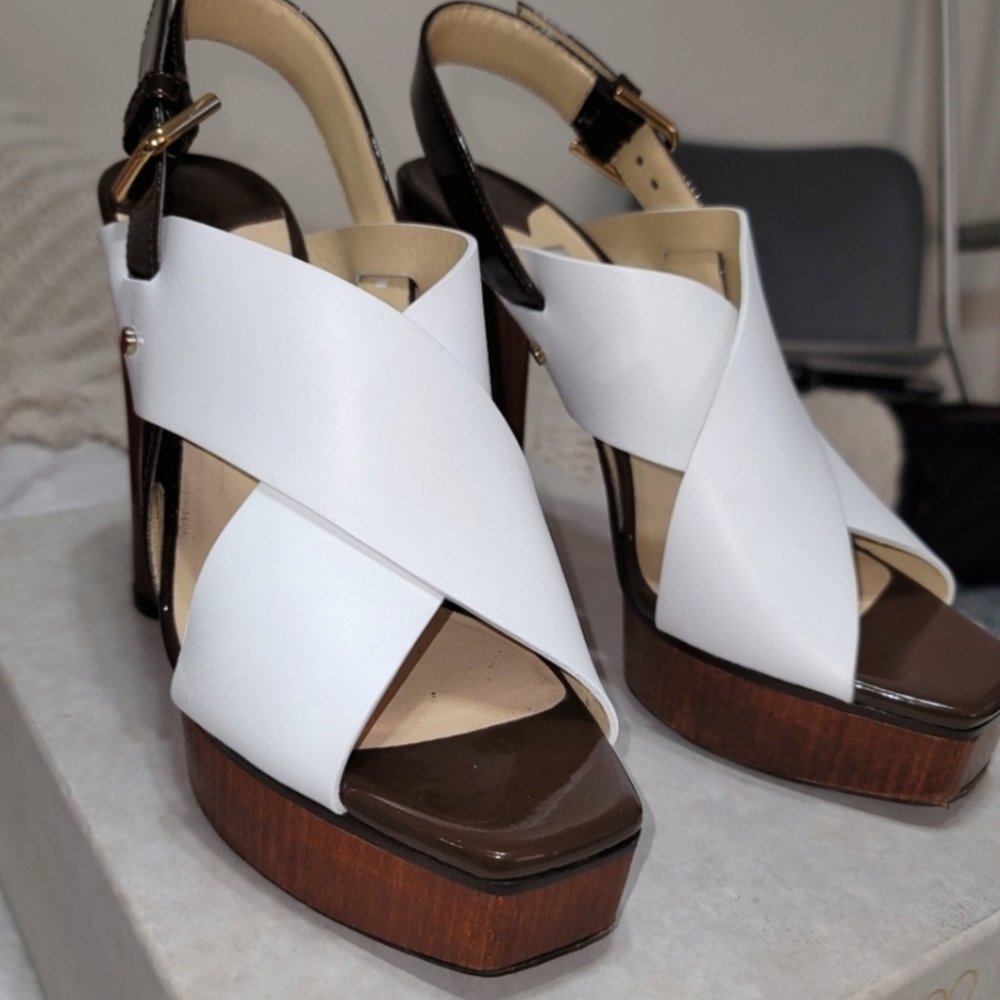 🎉EUC JIMMY CHOO AIX BLOCK HEEL PLATFORM SANDALS WITH BOX DUSTBAG